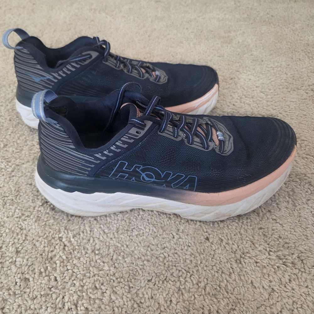 Hoka One One Bondi 6 Women's Navy and Pink Running Shoes